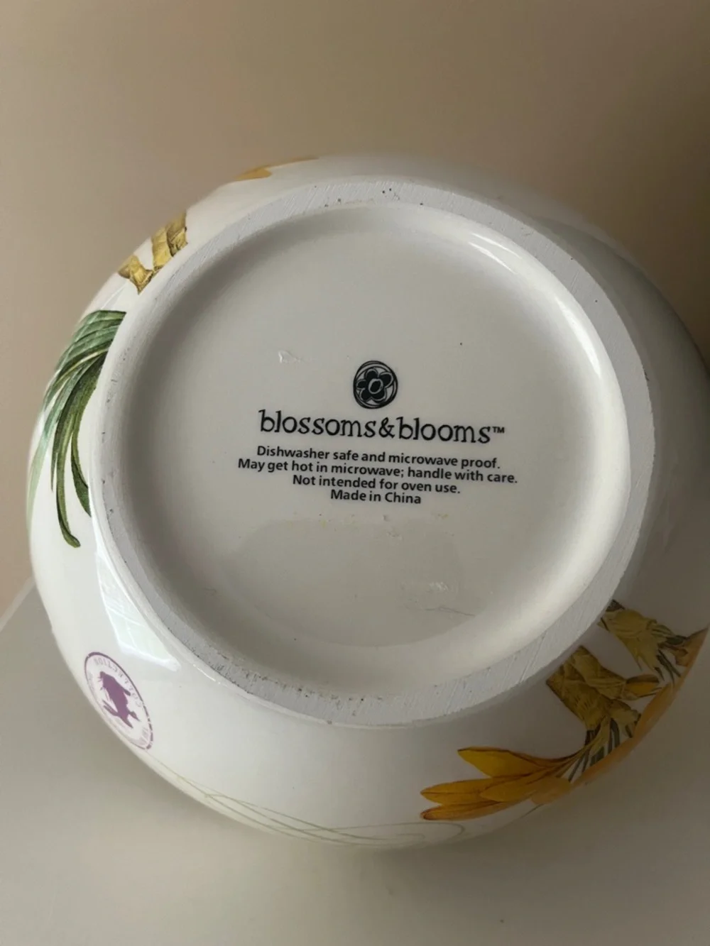 Blossoms and Blooms Happy Easter Ceramic Basket Candy Dish with Handle